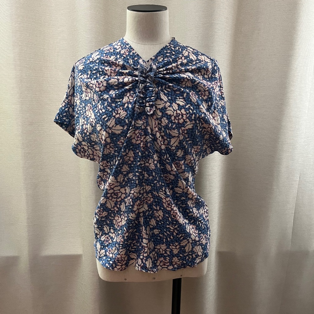 Isabel marant short sleeve floral blouse in Silk